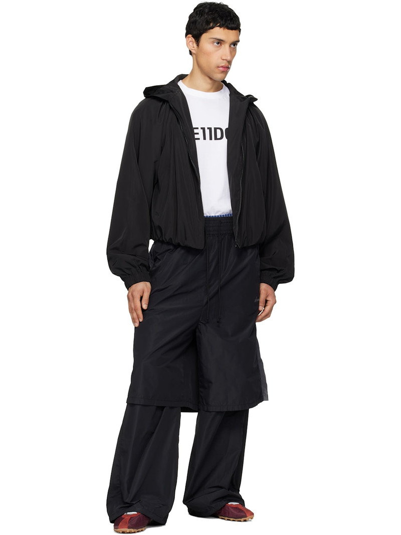 We11done Black Gathered Neck Hoodie Jacket outlook