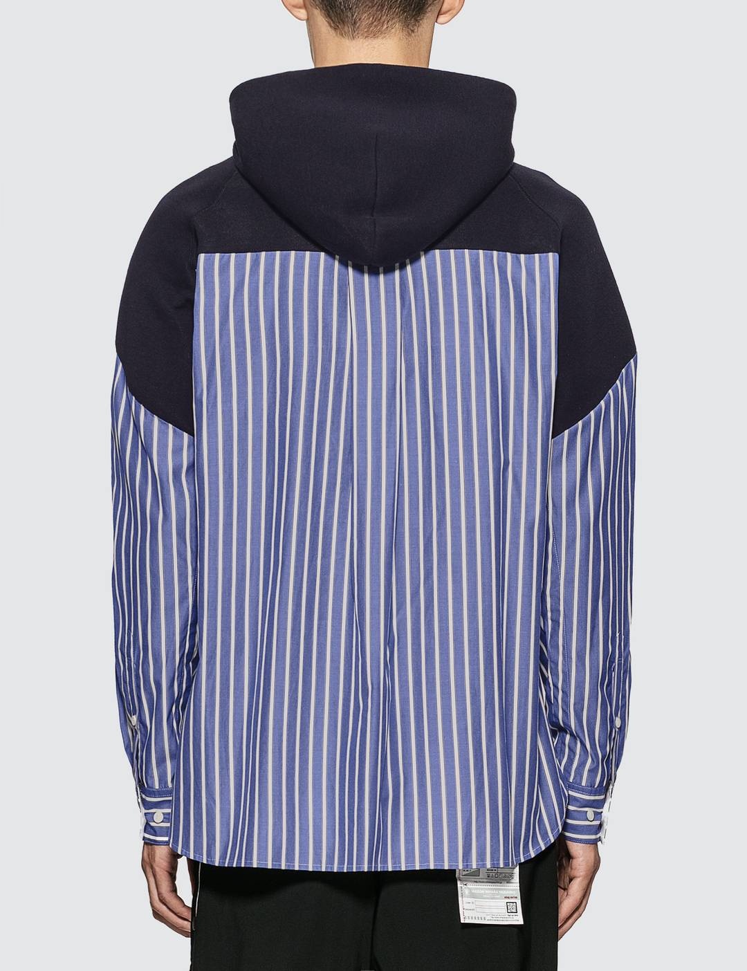 Striped Cotton Shirt Hoodie - 3