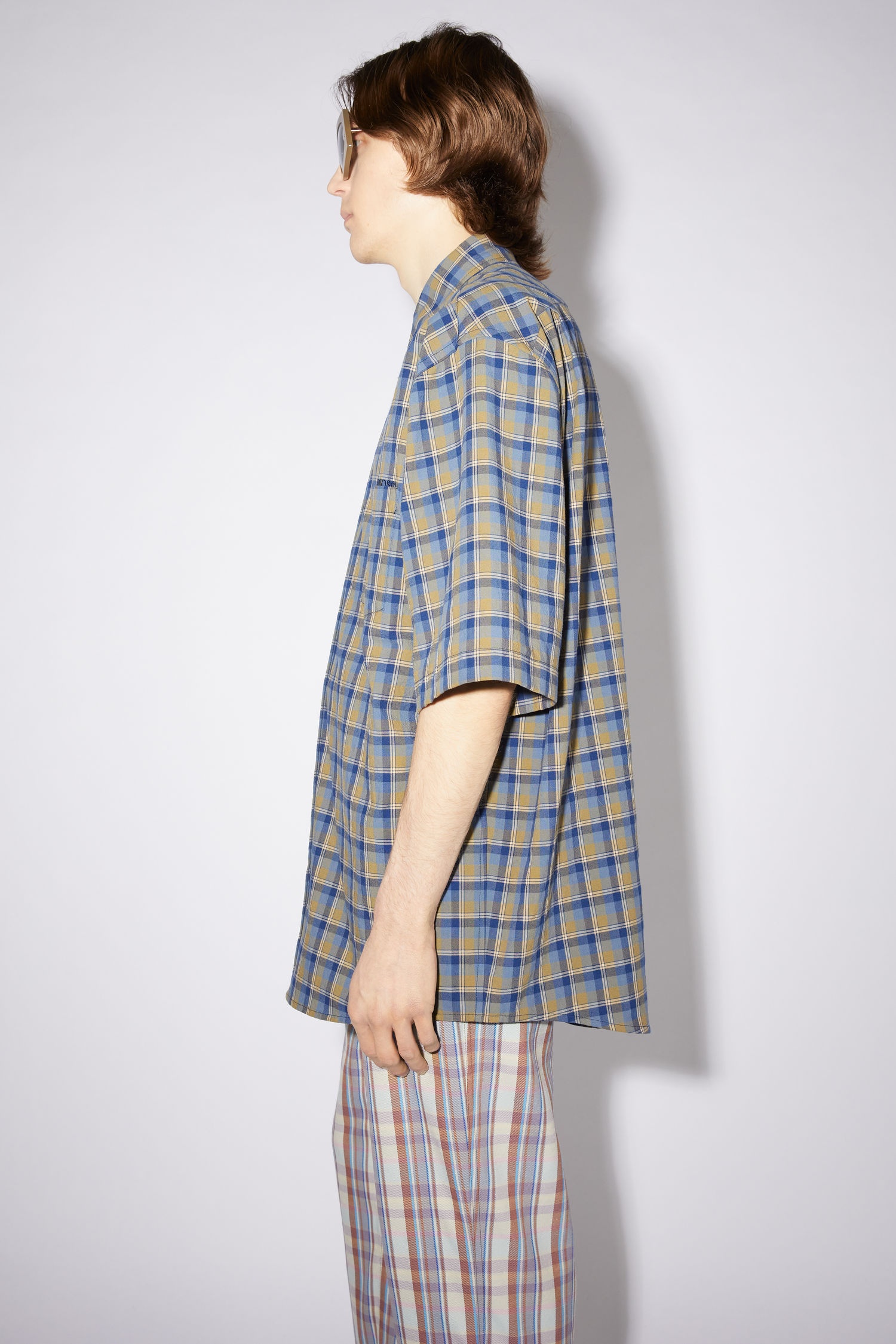 Oversized shirt - Olive green/blue - 4