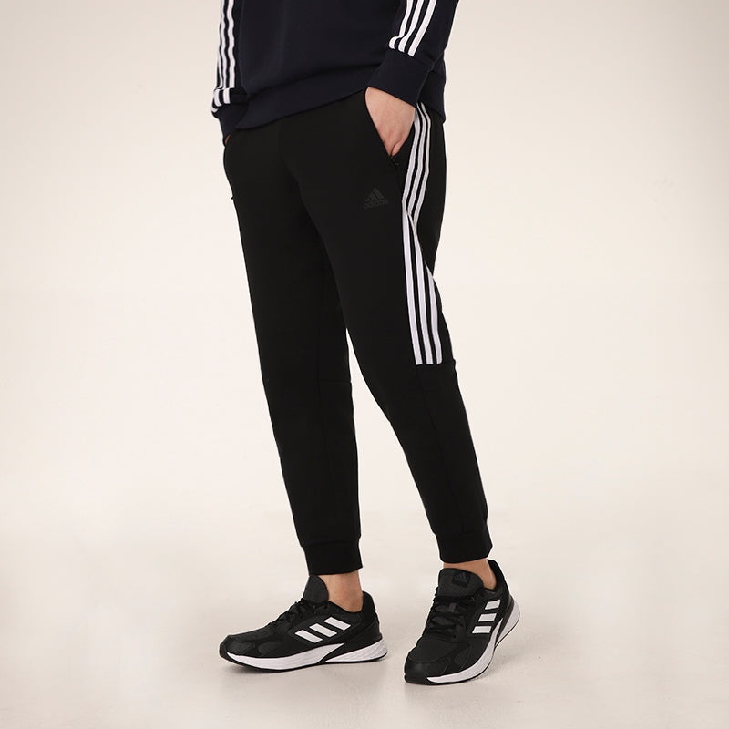 adidas Casual Sports Bundle Feet Lacing Stripe Knit Long Pants Black GP1014 - 5