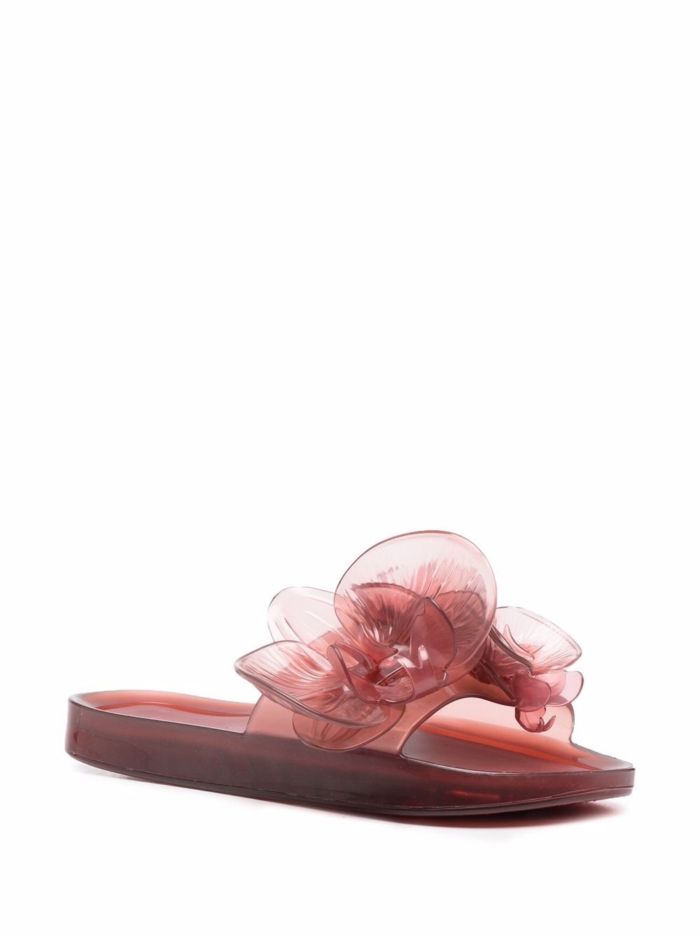 floral-appliqué flat slides - 2