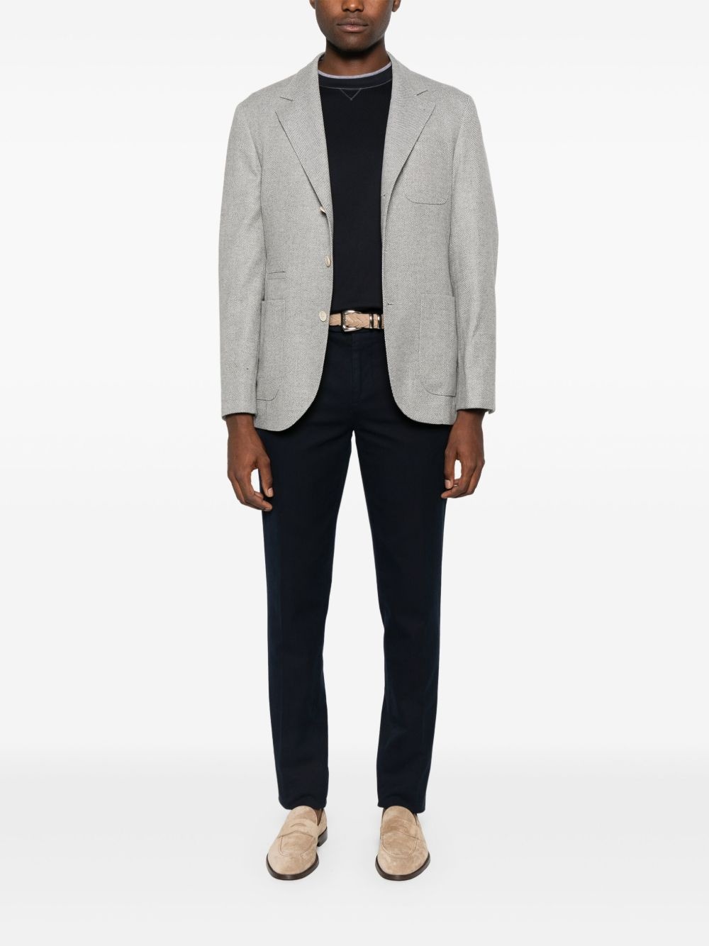 fine-ribbed blazer - 2