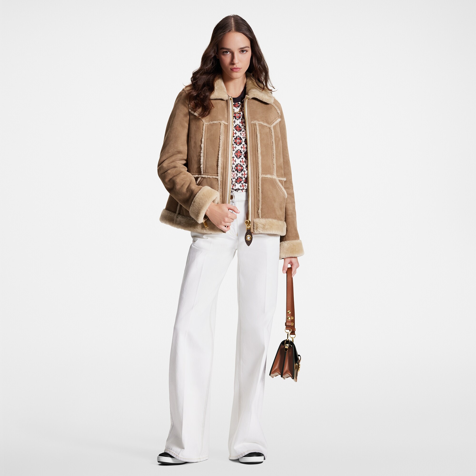 Topstitched Shearling Coat - 2