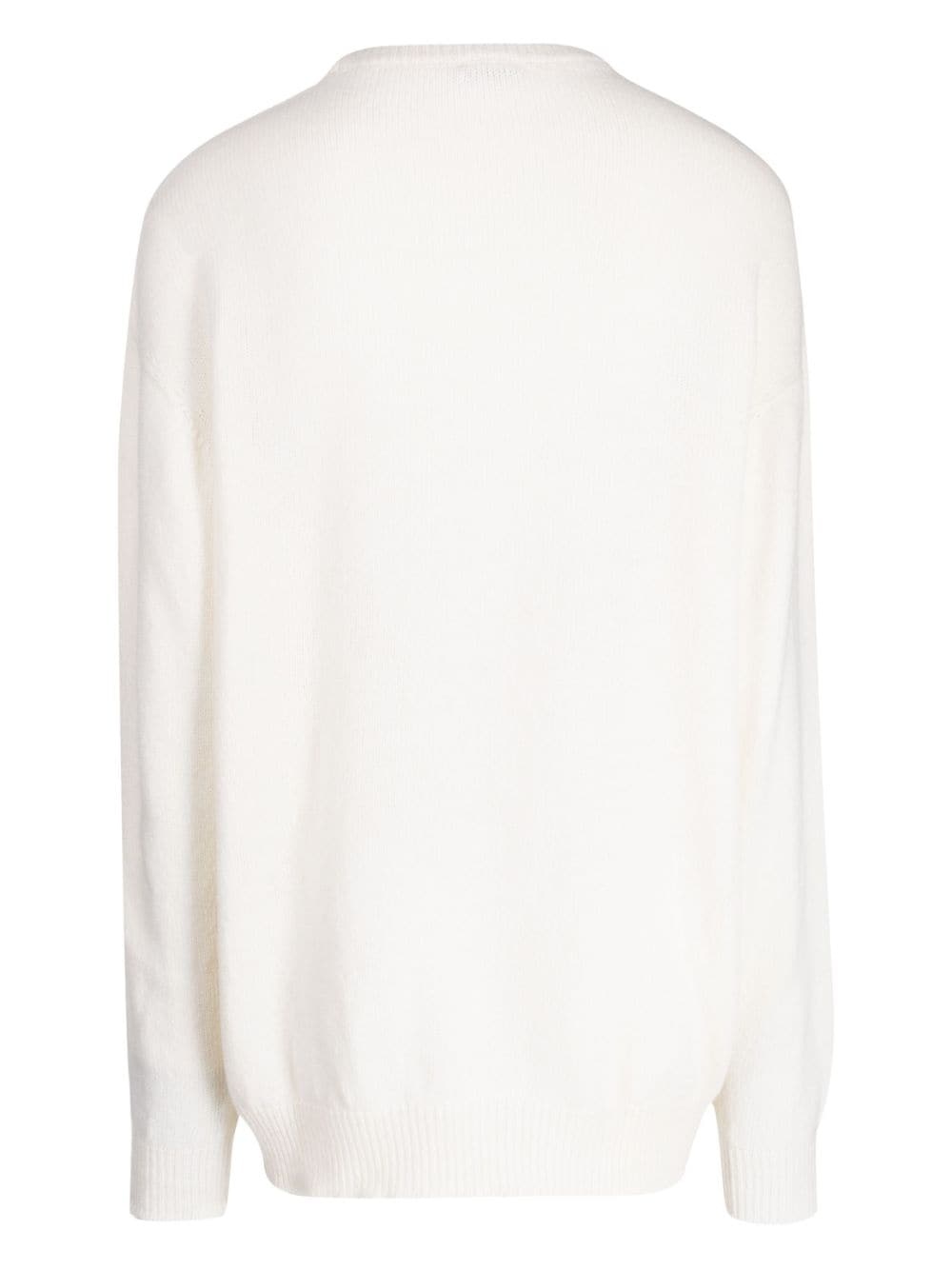 smiley face-motif ribbed jumper - 2