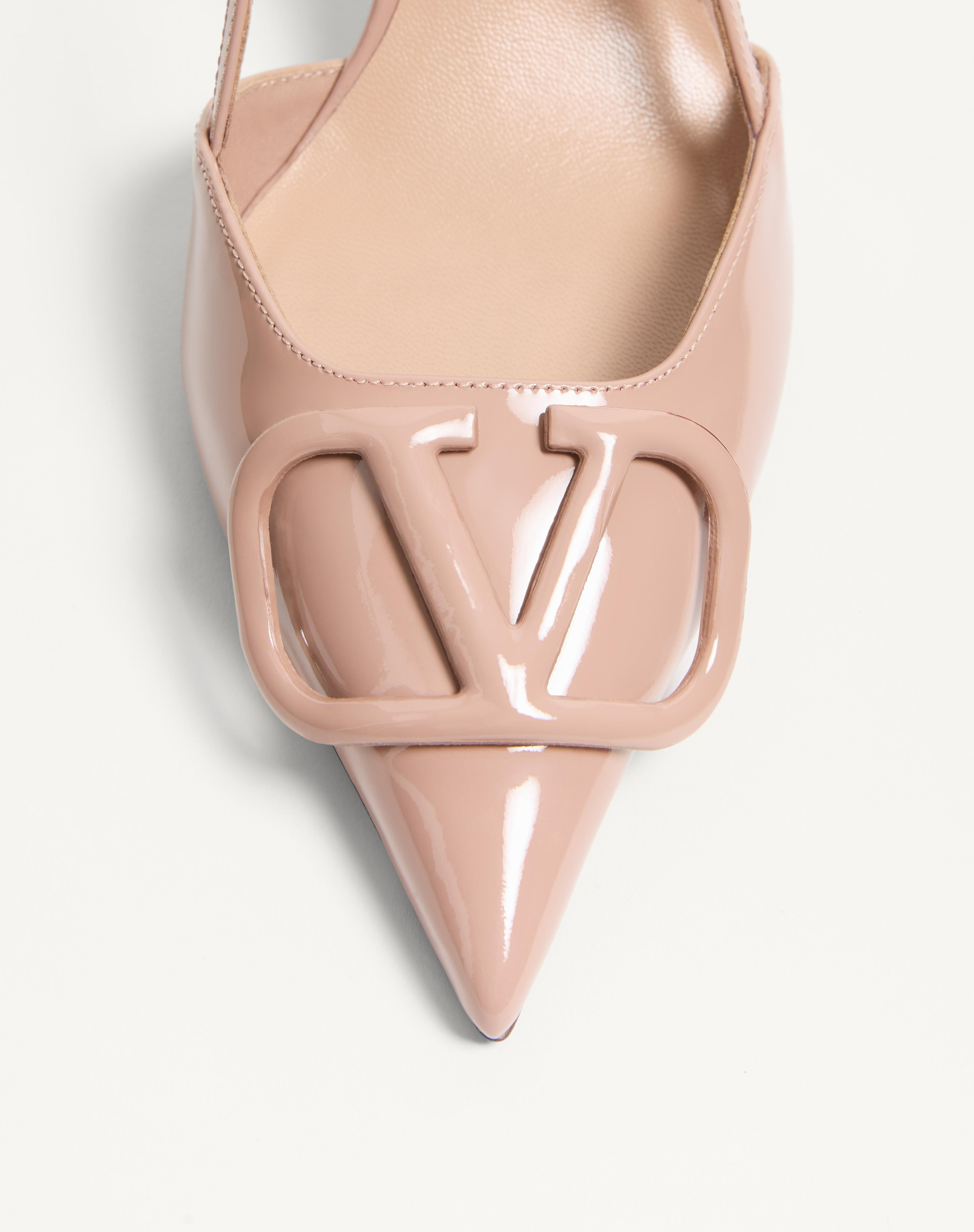 VLOGO SIGNATURE PATENT LEATHER SLINGBACK PUMP 80MM / 3.15 IN. - 6