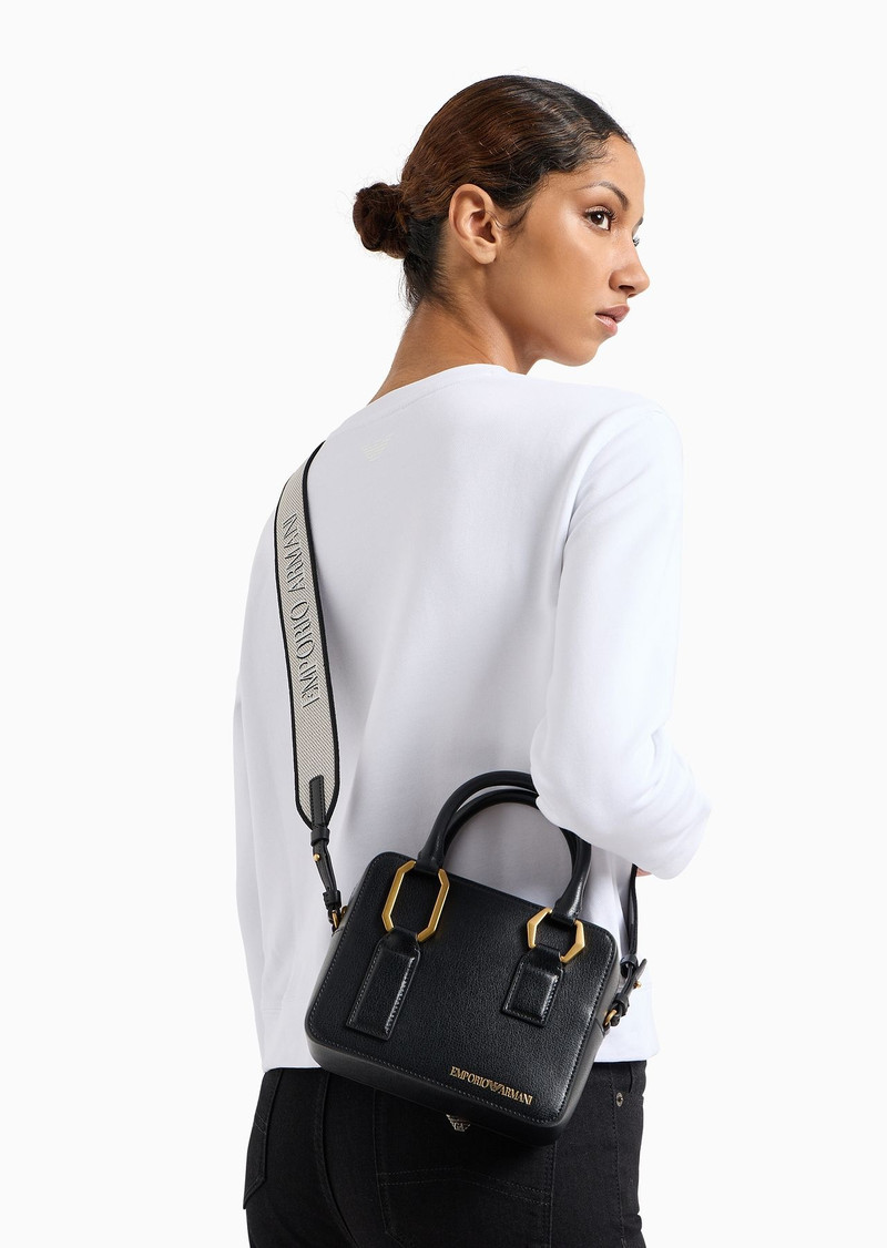 Palmelato-finish double handle Bauletto bag 7