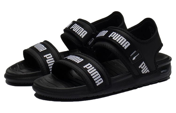 (WMNS) PUMA Softride Slide 'Wordmark - Black White' 384128-01 - 3