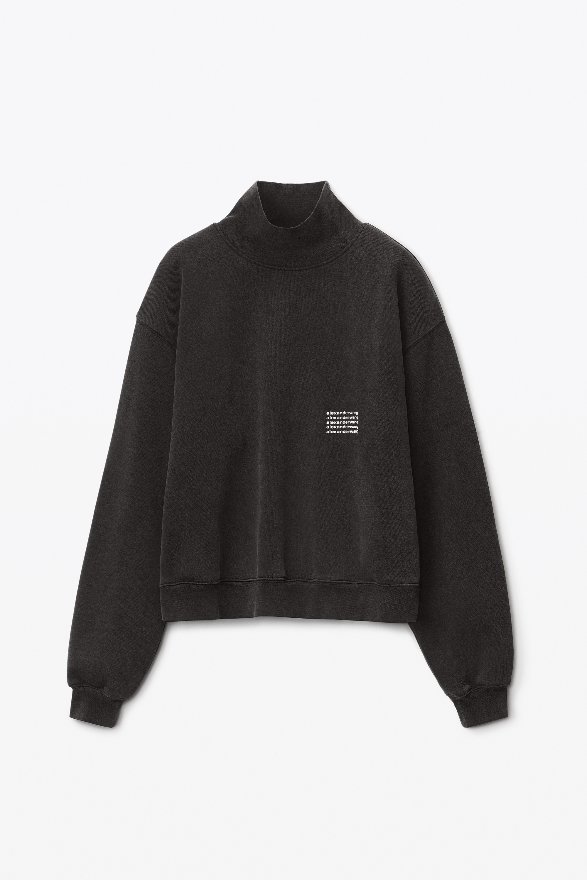 HIGH NECK PULLOVER IN DENSE FLEECE - 1