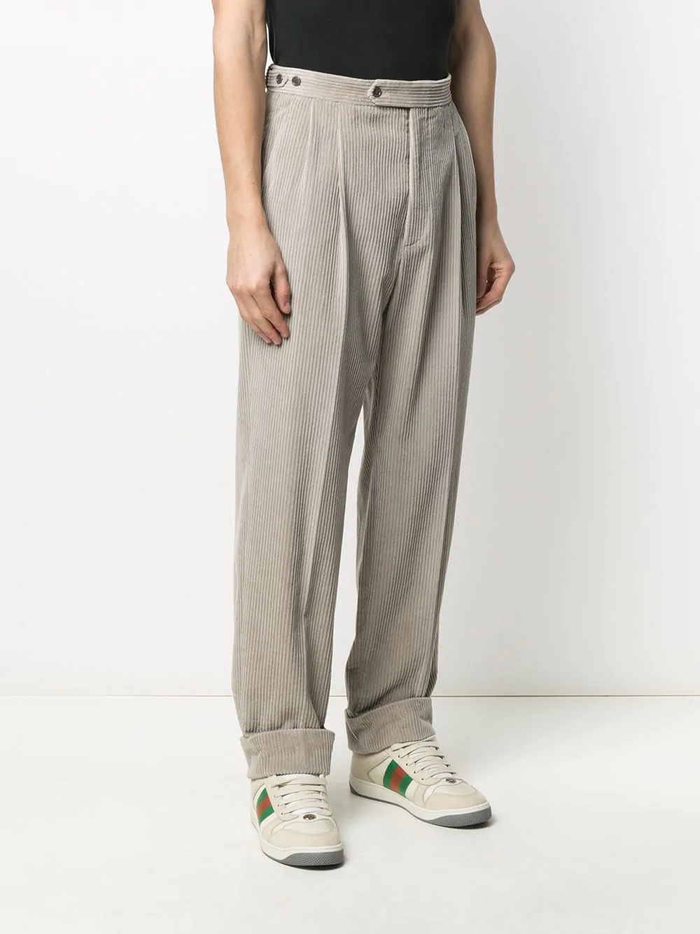 corduroy straight-leg trousers - 3