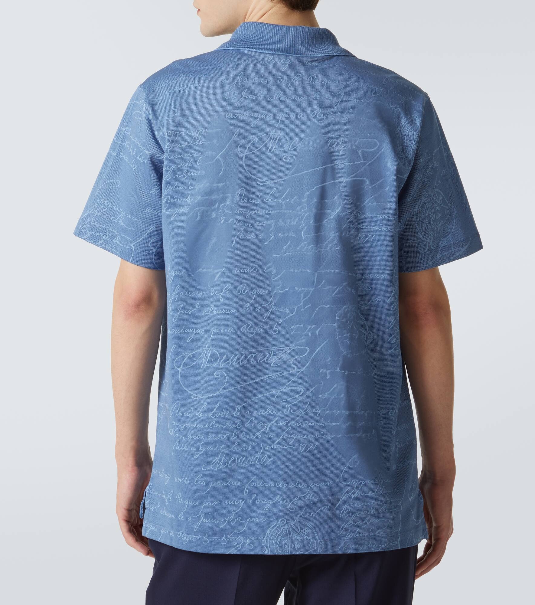 Scritto cotton piqué polo shirt - 4