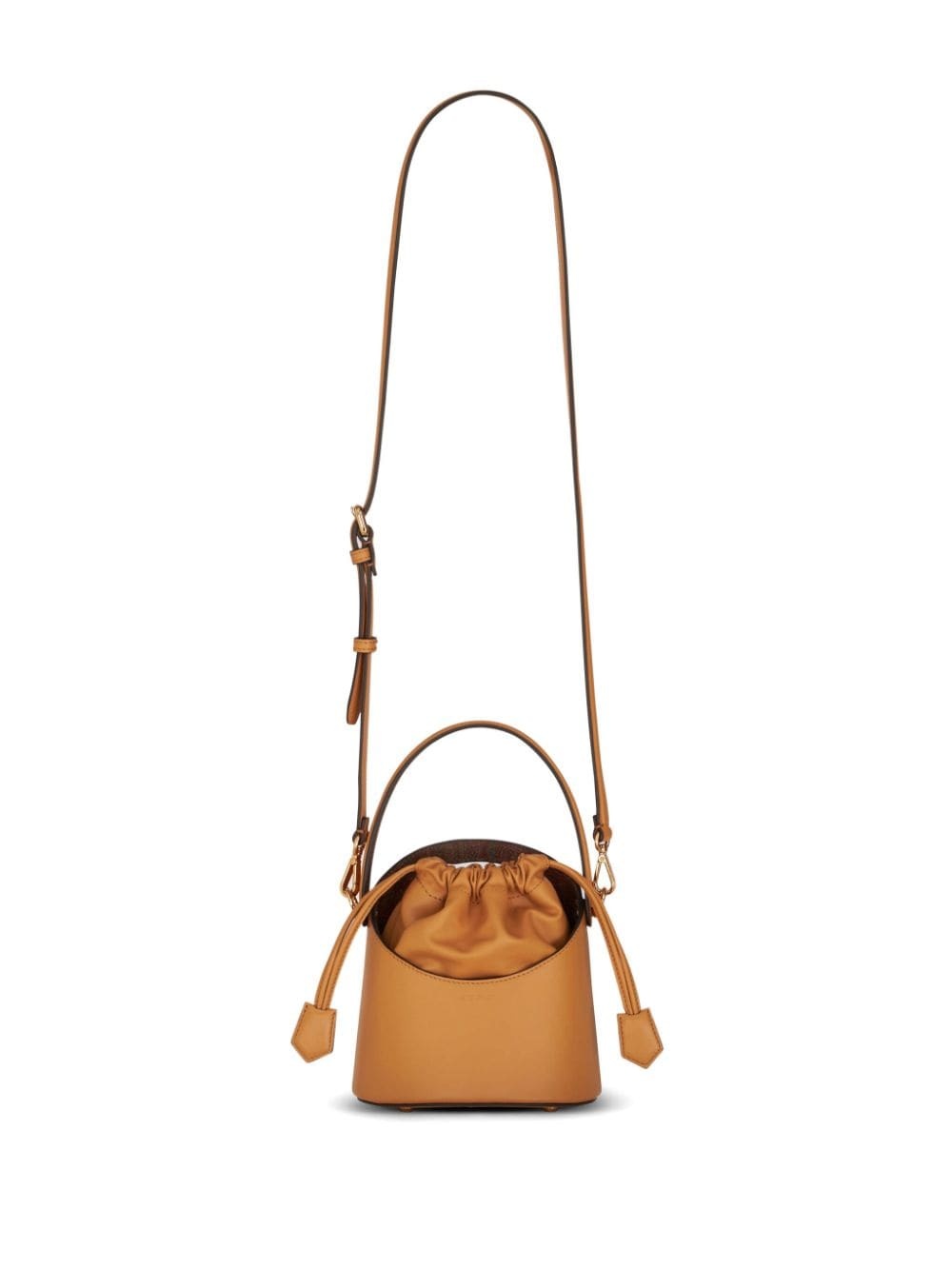 mini Saturno leather bucket bag - 7