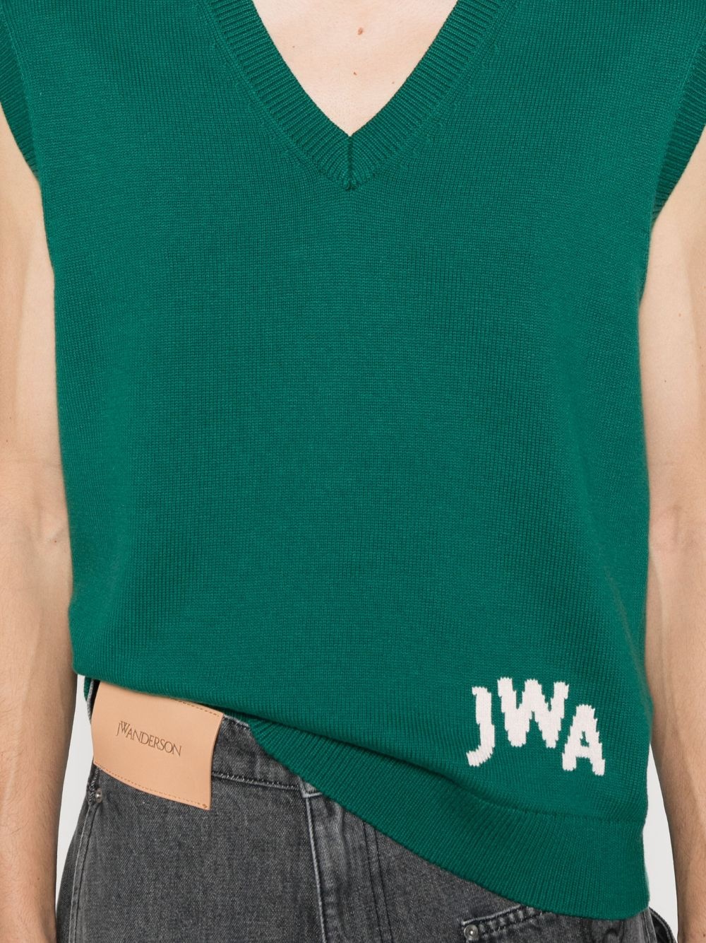 logo-intarsia vest - 4
