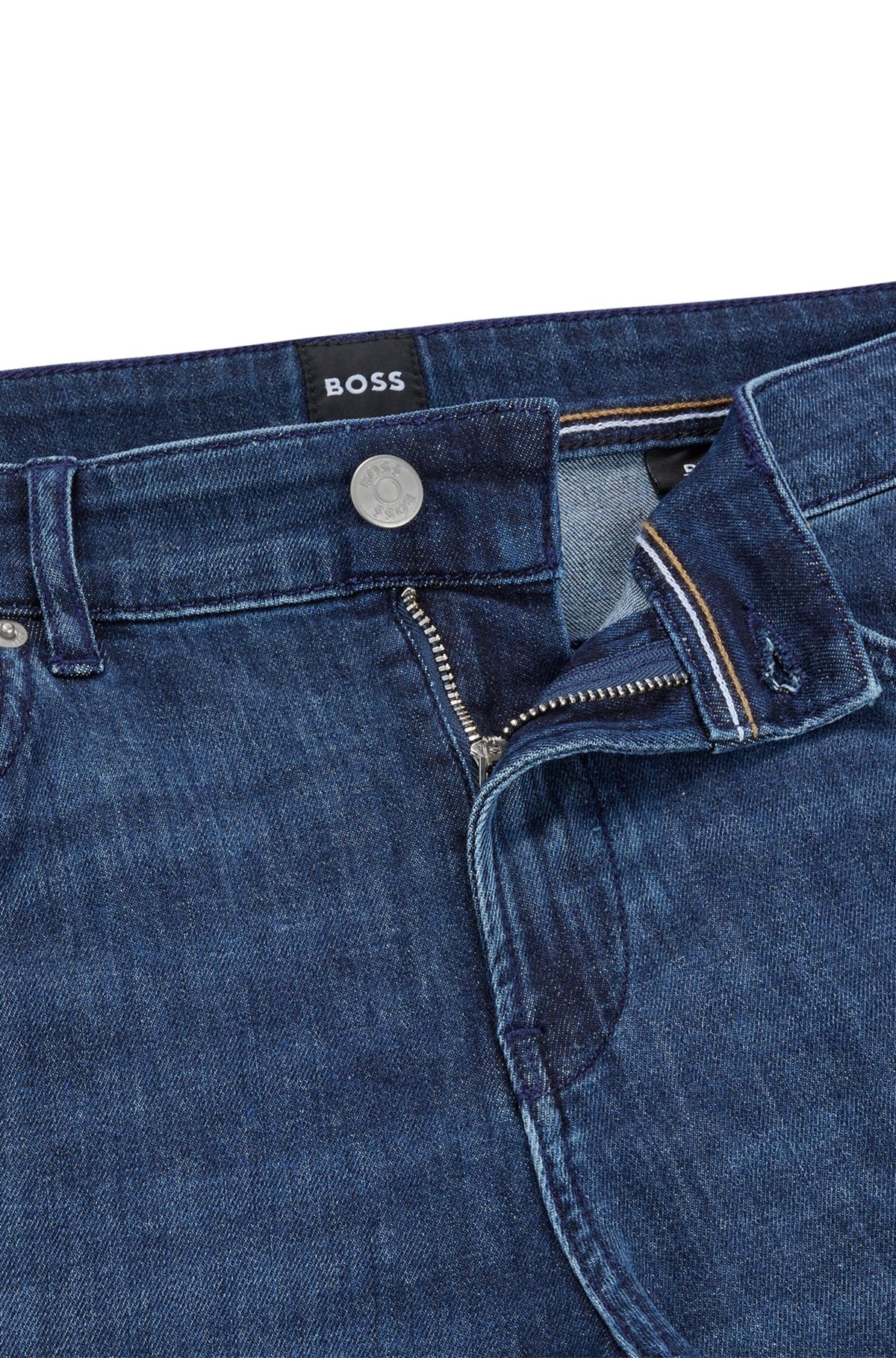 SLIM-FIT JEANS IN DARK-BLUE ITALIAN LIGHTWEIGHT DENIM - 6