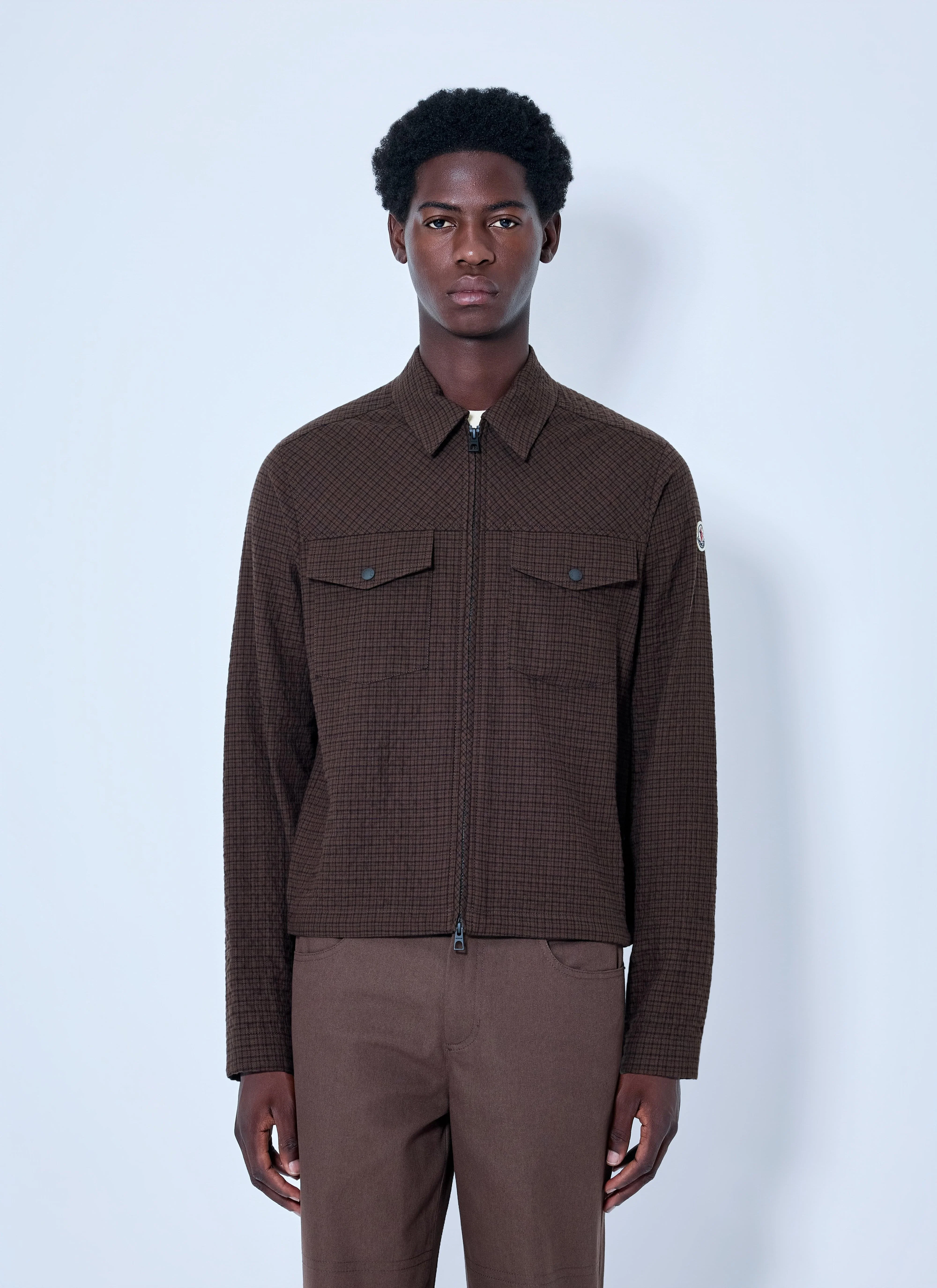 Moncler Men Checked Zip-Up Jacket - 1