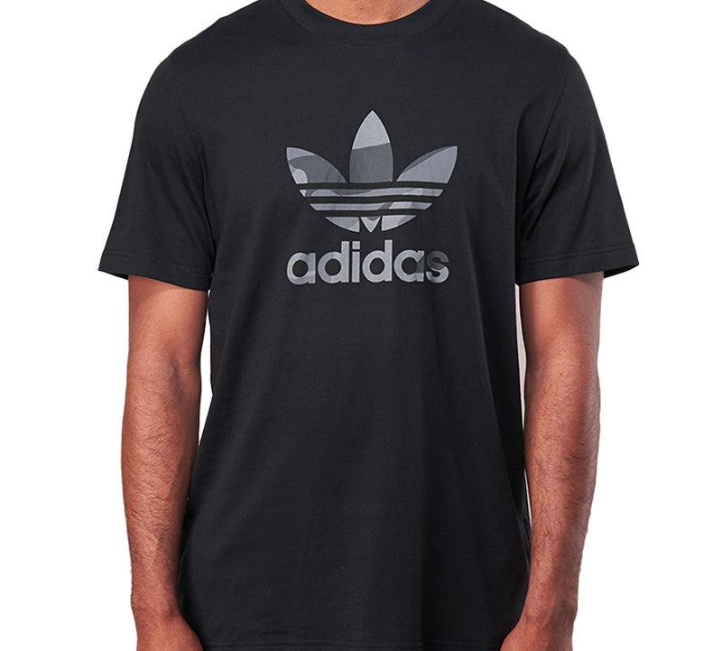 Men's adidas Logo Printing Short Sleeve Black T-Shirt ED6959 - 3