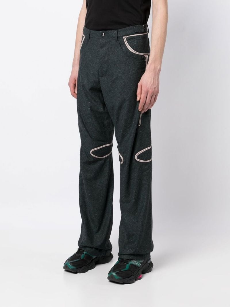 contrast lining straight-leg pants - 3