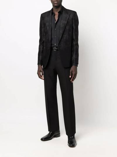 SAINT LAURENT Jacquard Silk single-breasted jacket outlook