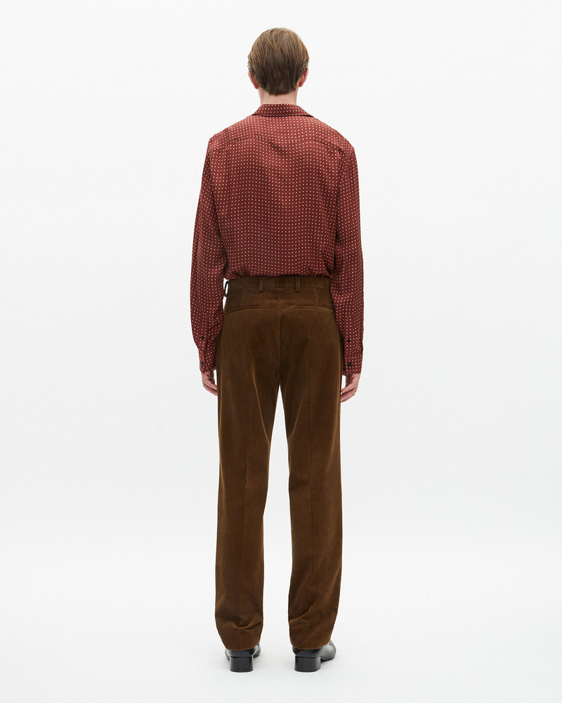 BROWN CORDUROY TAILORED SUIT PANTS 3