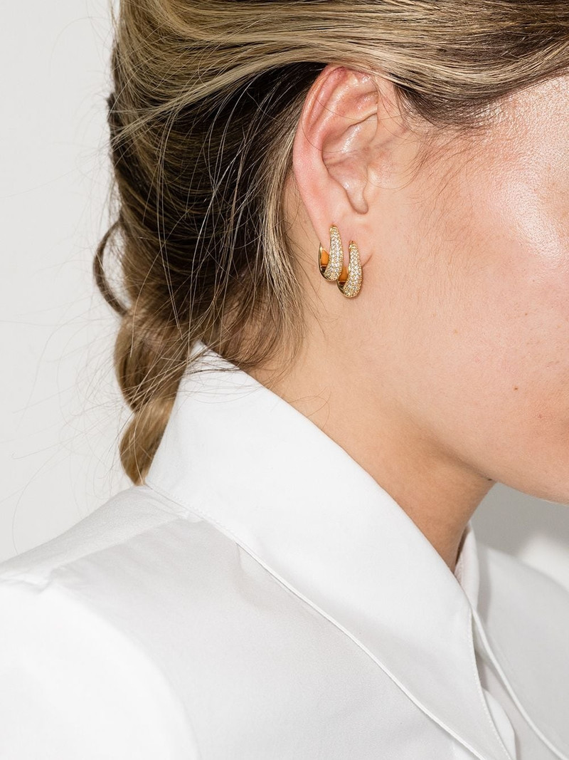 TOM WOOD Liz pavÃ© hoop earrings outlook