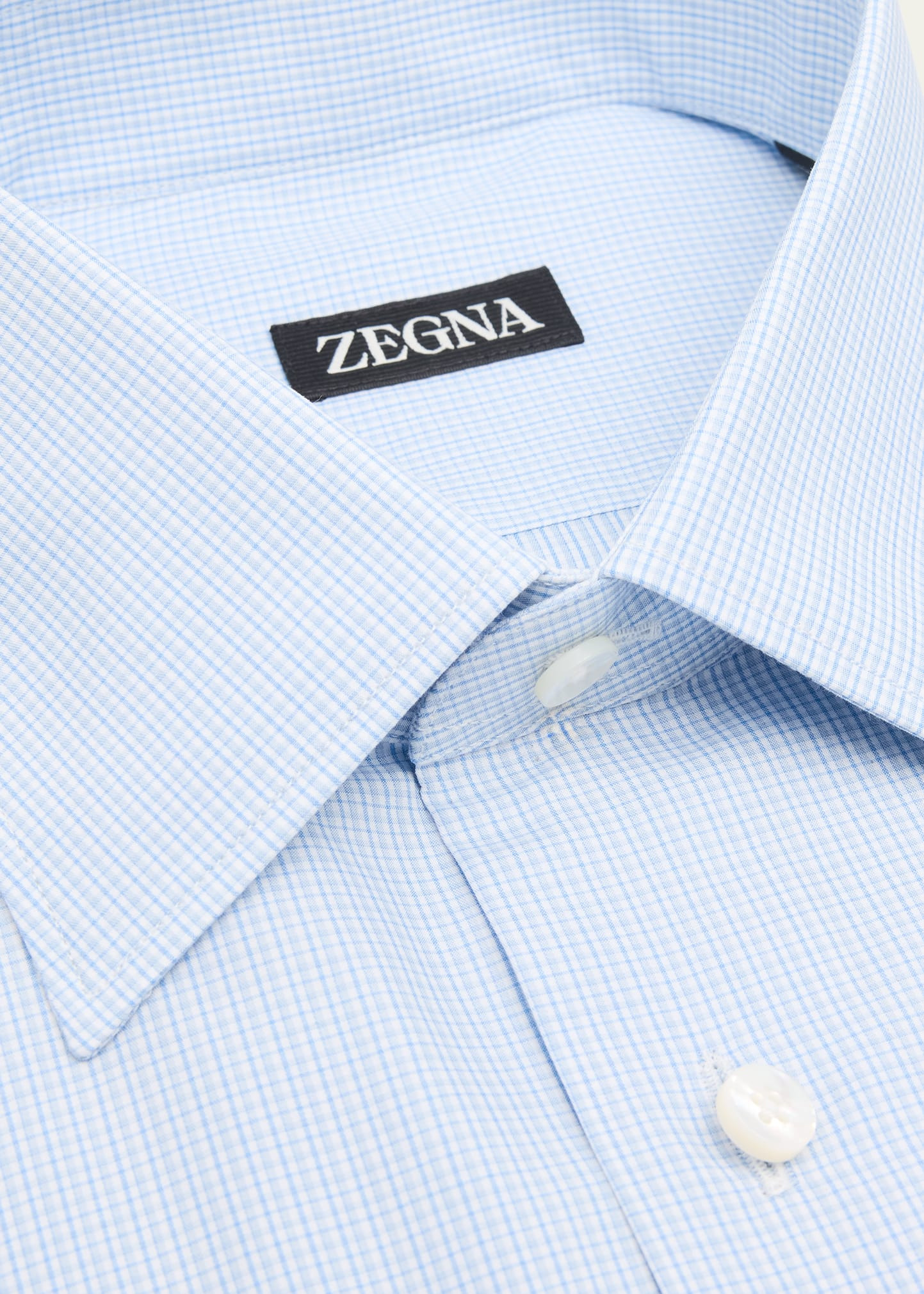 Men's Cotton Mini-Plaid Dress Shirt - 2