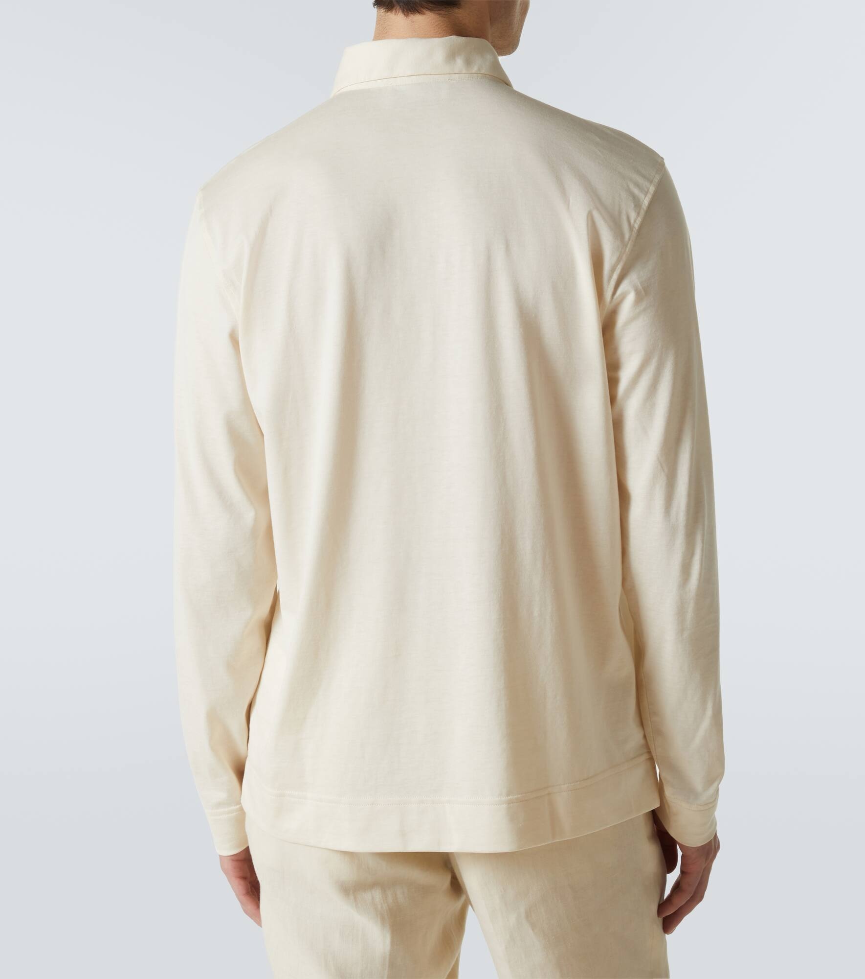 Cotton and silk polo sweater - 4
