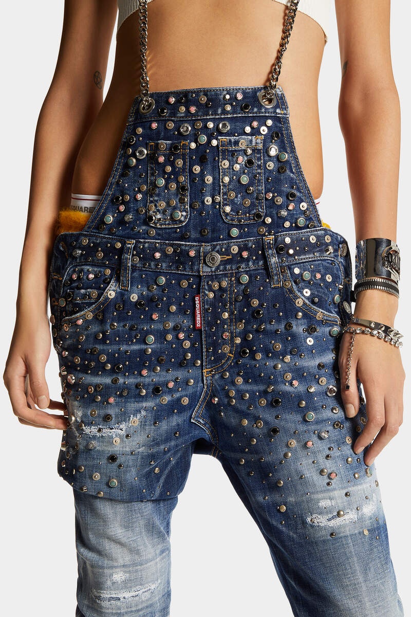 MEDIUM HERITAGE FISHERMAN WASH MICK STUDDED DENIM JUMPSUIT - 5