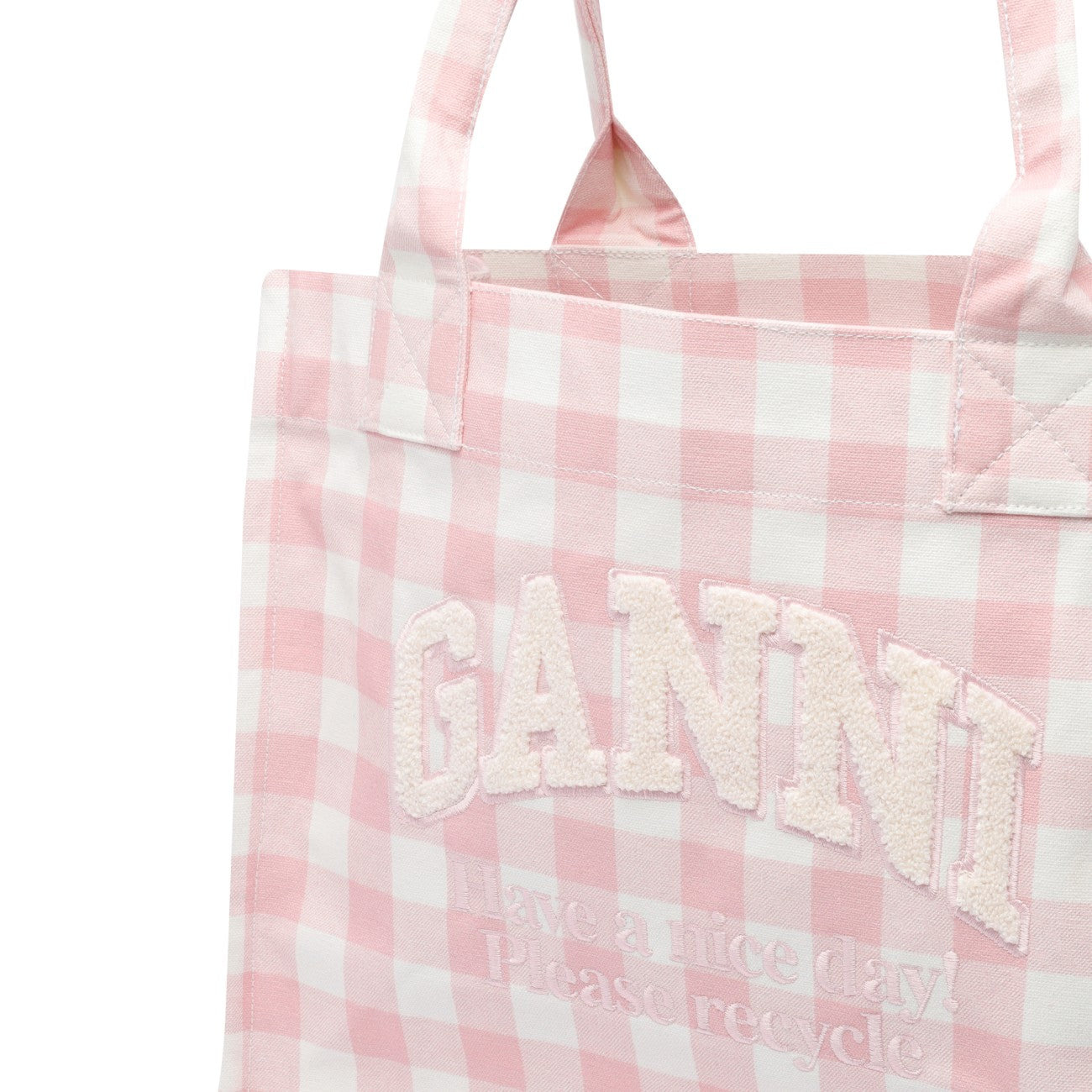 Ganni Women Large Vichy Easy Logo Shopper Bag - 4