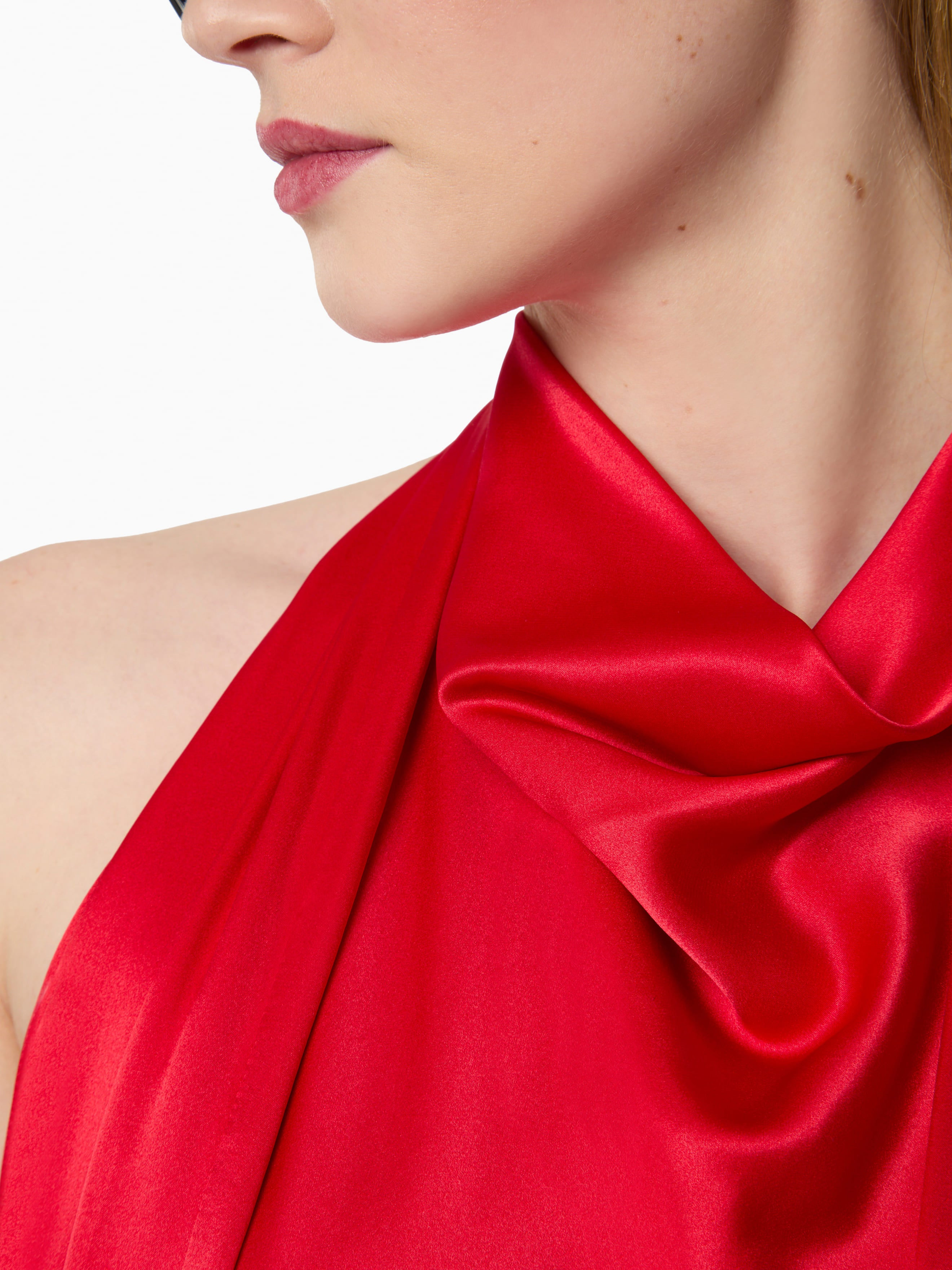 Red Halterneck Satin Top - 3
