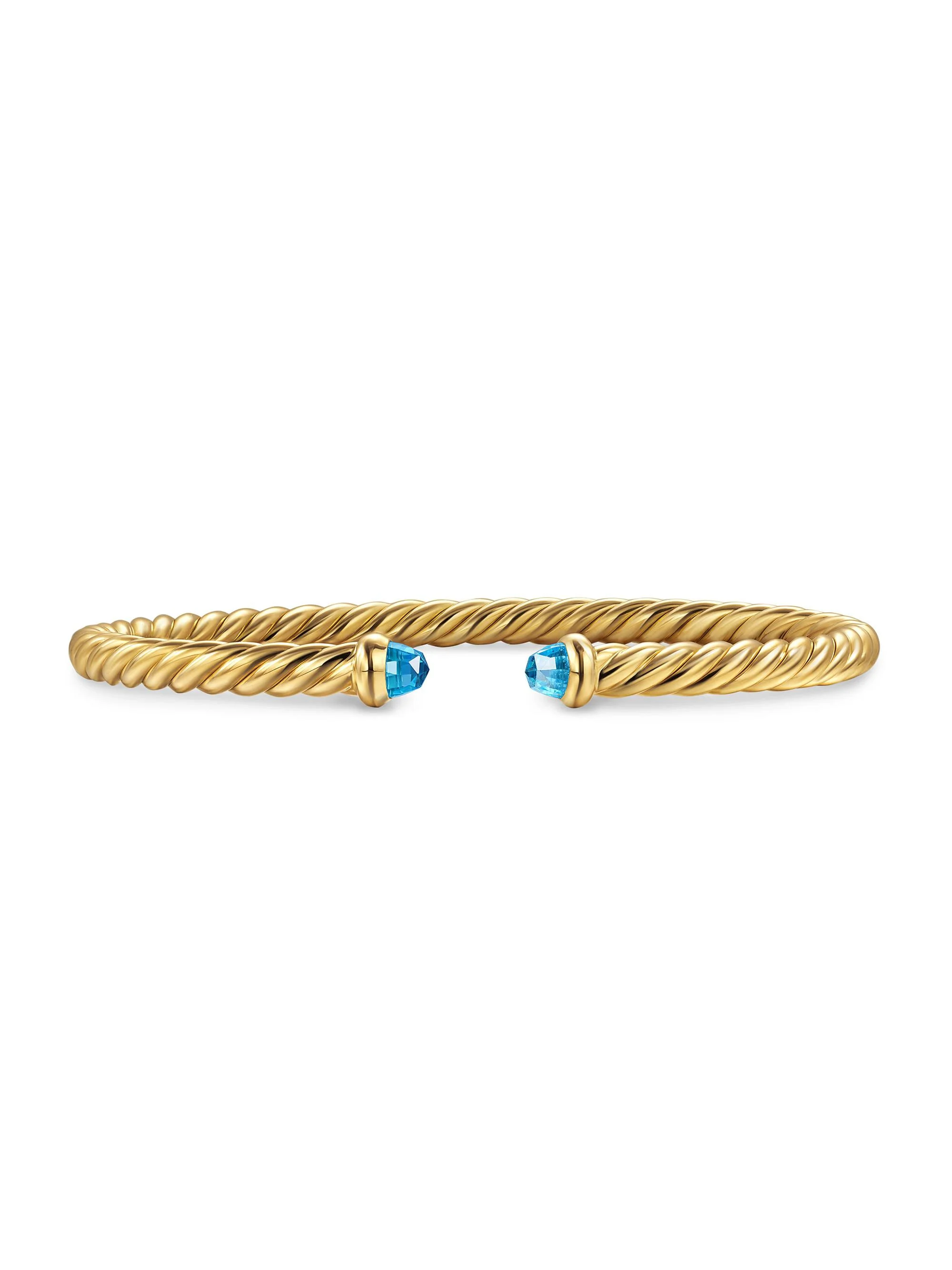 Women's Cablespira Flex Bracelet in 18K Yellow Gold - Blue Topaz - 1