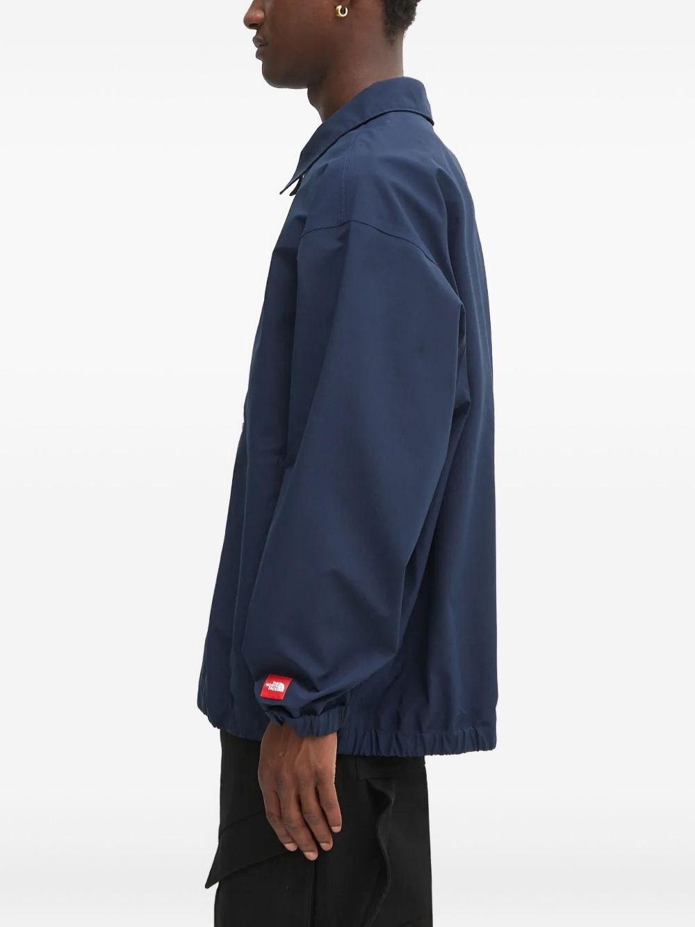 button-fastening drawstring jacket - 3