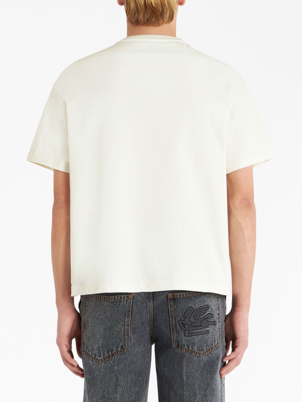 logo-embroidered cotton T-shirt - 3