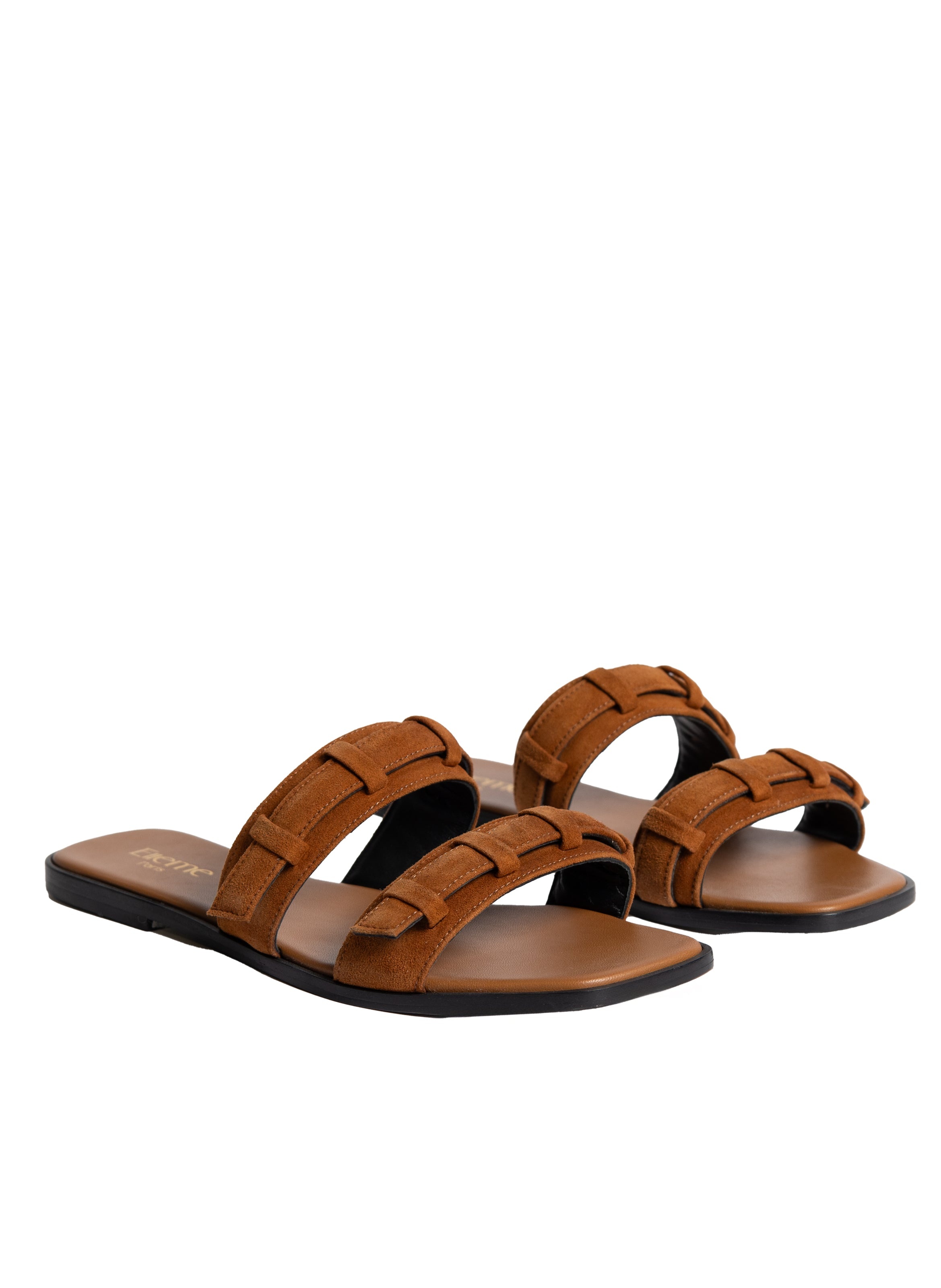 Loop Flat Sandal Suede Cognac - 1