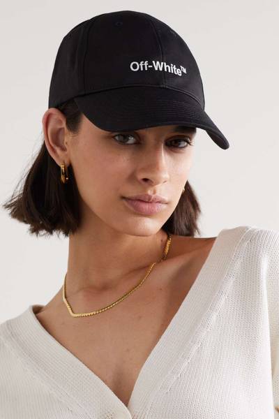 Off-White Helvetica embroidered cotton-twill baseball cap outlook