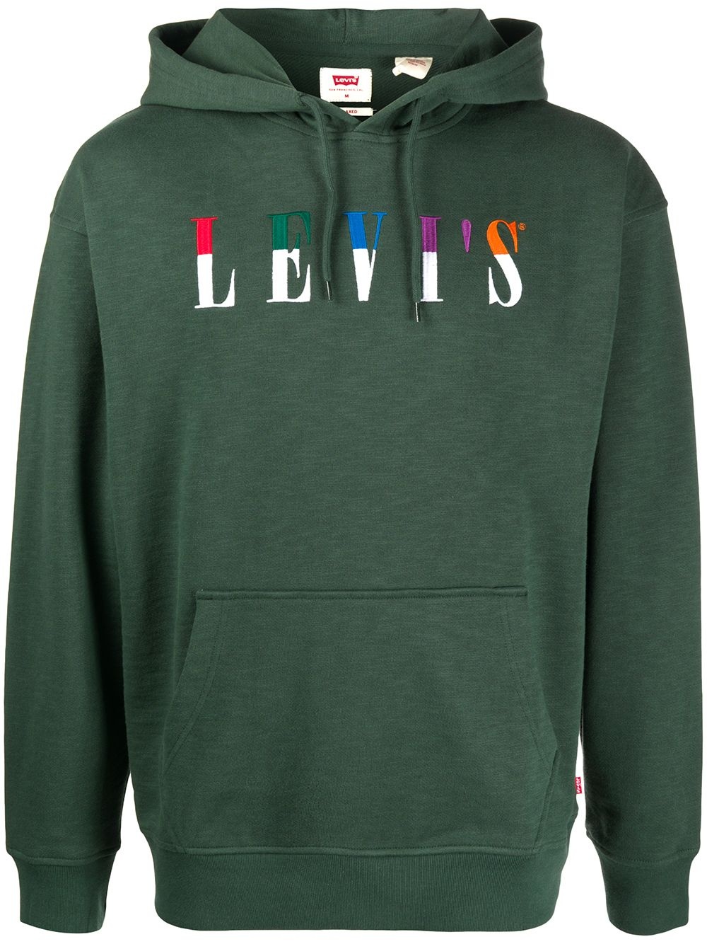 embroidered logo cotton hoodie - 1