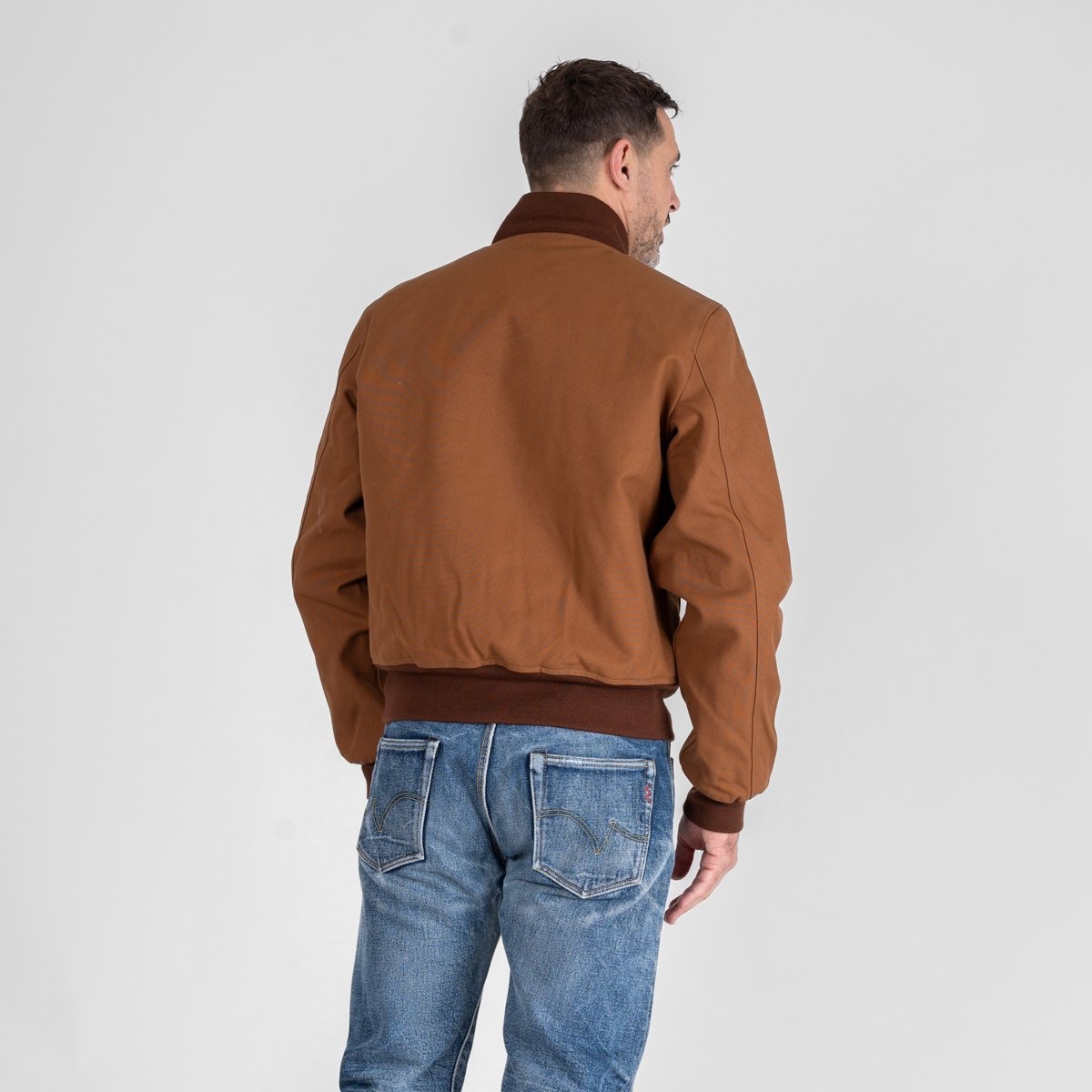 IHM-44-BRN 17oz Duck Type L-2B Flight Jacket - Brown - 3
