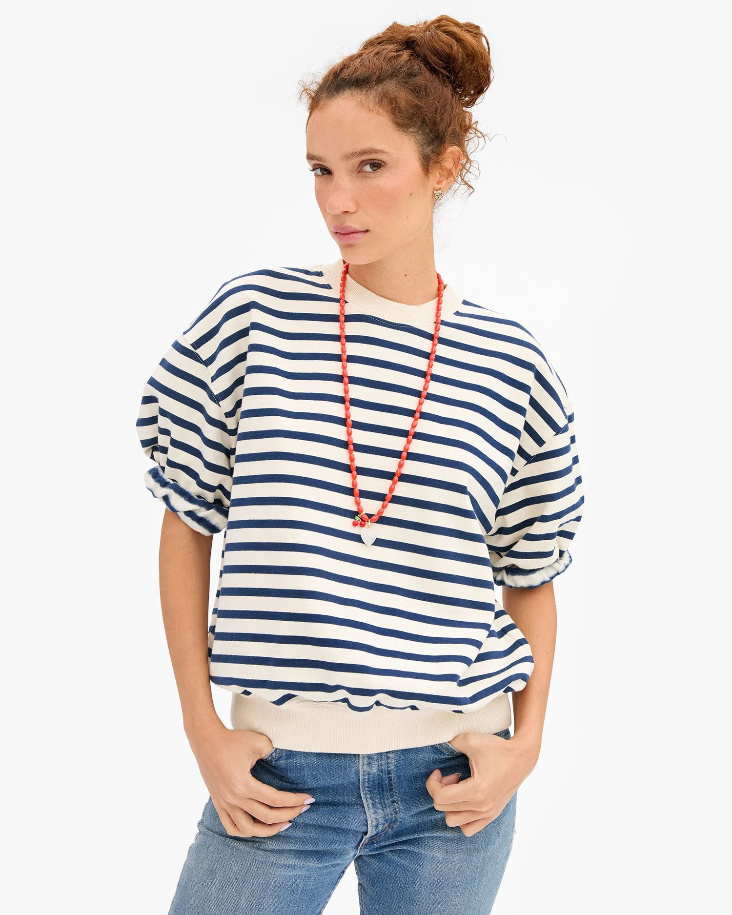 Short Sleeve Oversized Sweatshirt - 1