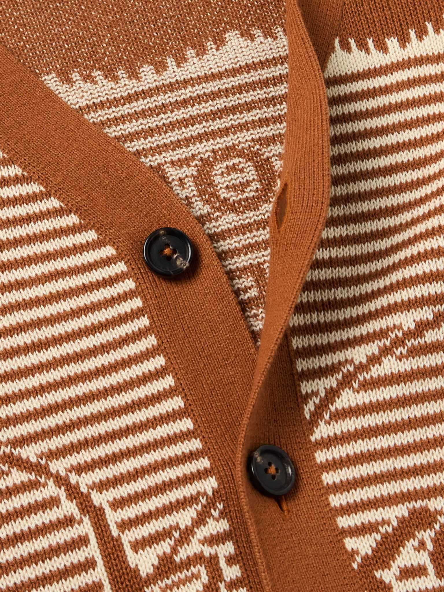 Buckaroo Cotton-Jacquard Cardigan Brown - 4