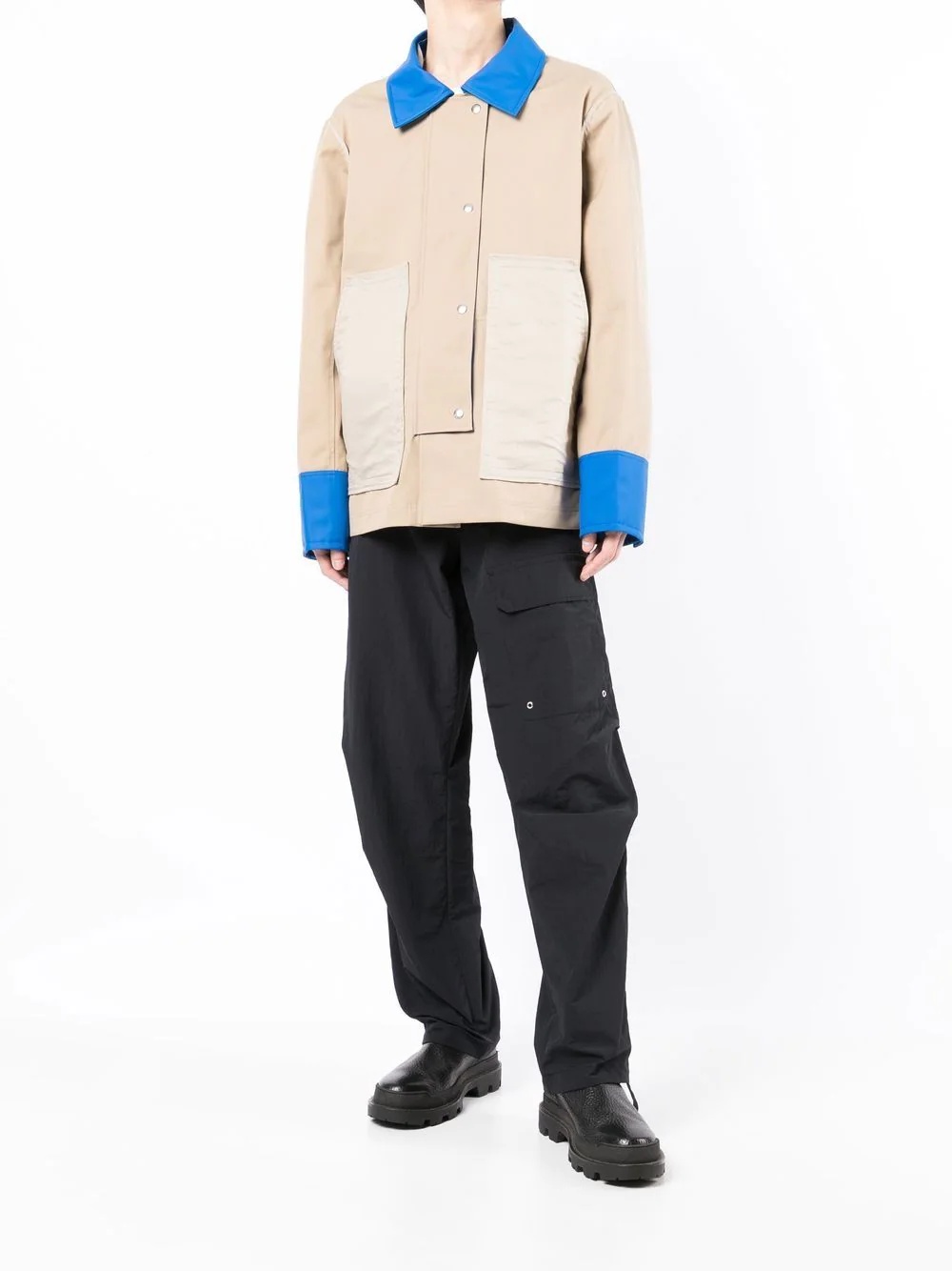 contrasting panel-detail hooded jacket - 6