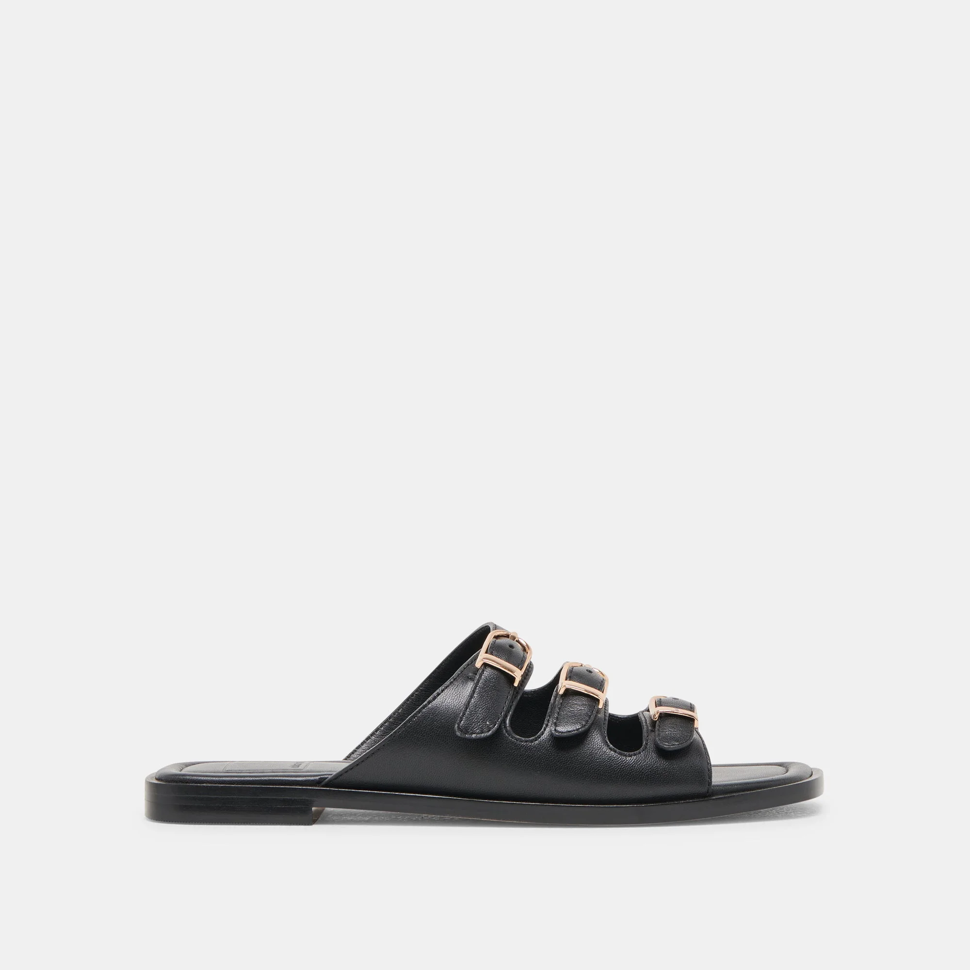FIN SANDALS BLACK LEATHER - 1