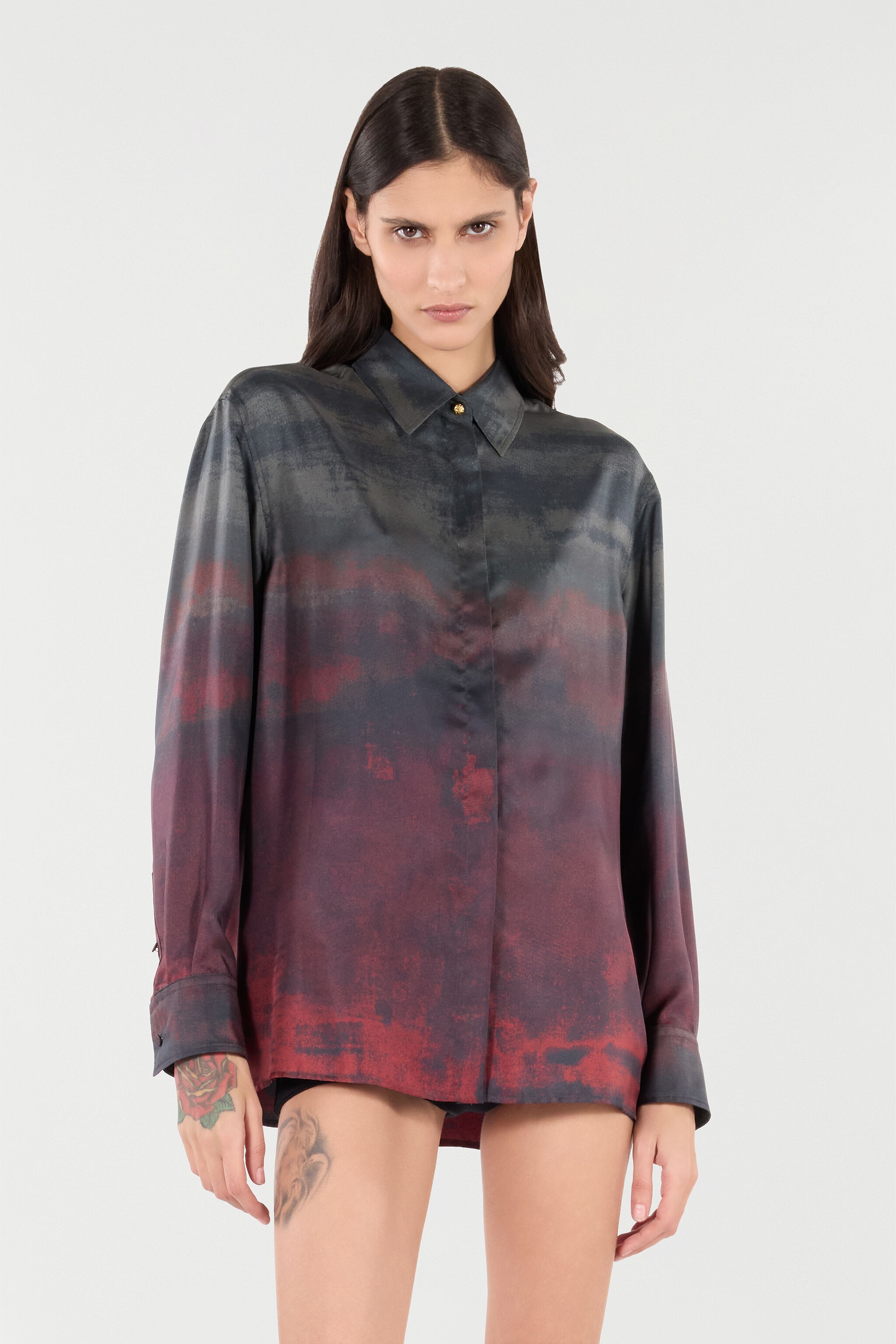 Silk Shirt with Garment-Dyed Effect - 3