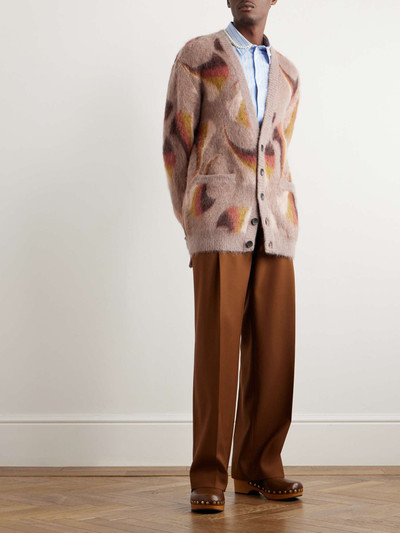 Etro Printed Brushed Mohair-Blend Jacquard Cardigan outlook