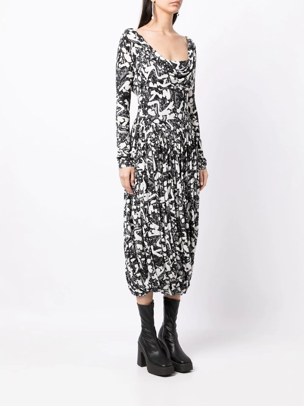 graphic-print jersey dress - 3