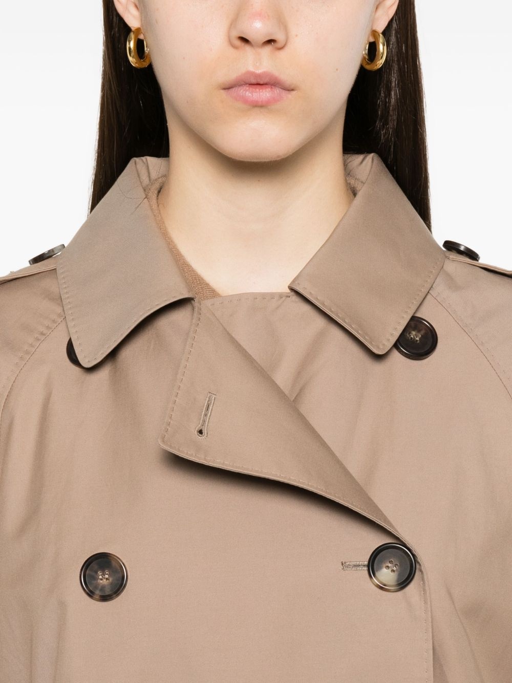 belted double-breasted coat - 5