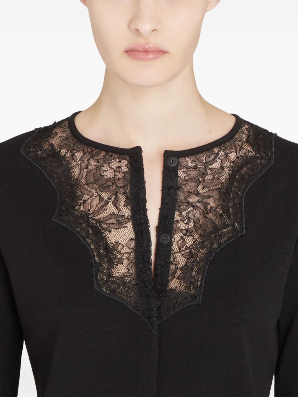 lace detailing cardigan - 4