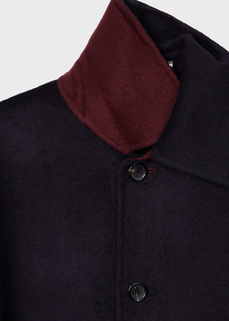 Paul Smith Navy Double-Face Wool-Blend Overcoat outlook