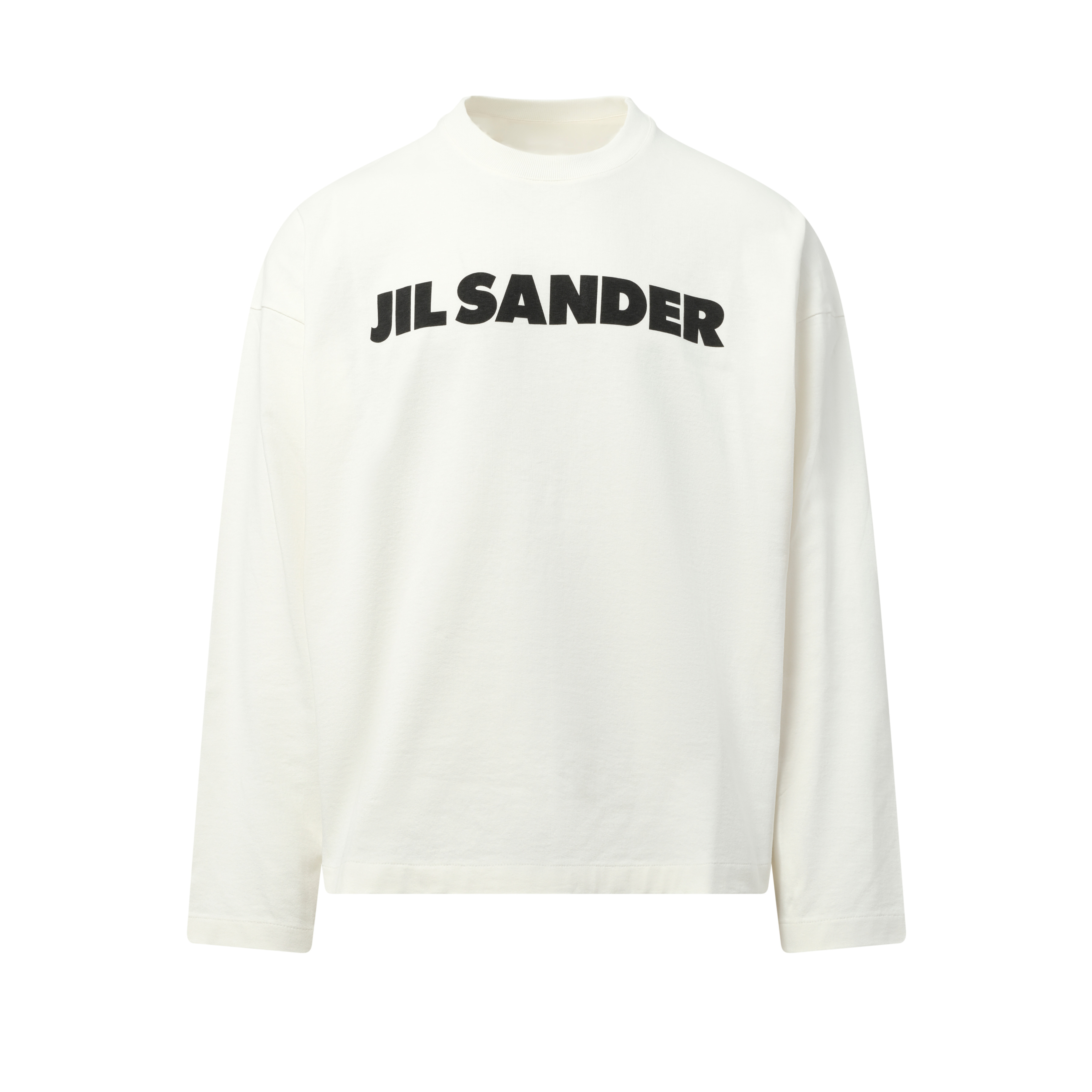 Jil Sander Logo Long Sleeve T-Shirt in Porcelain - 2