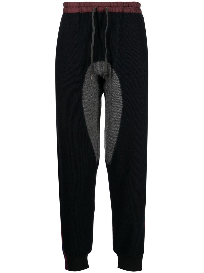 drawstring-waistband knitted trousers 1