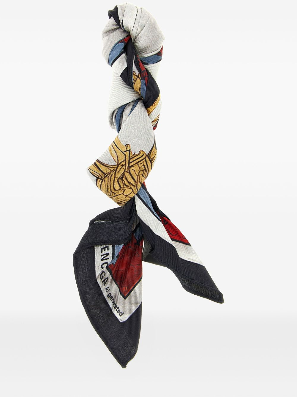 AI patterned silk twill scarf - 2