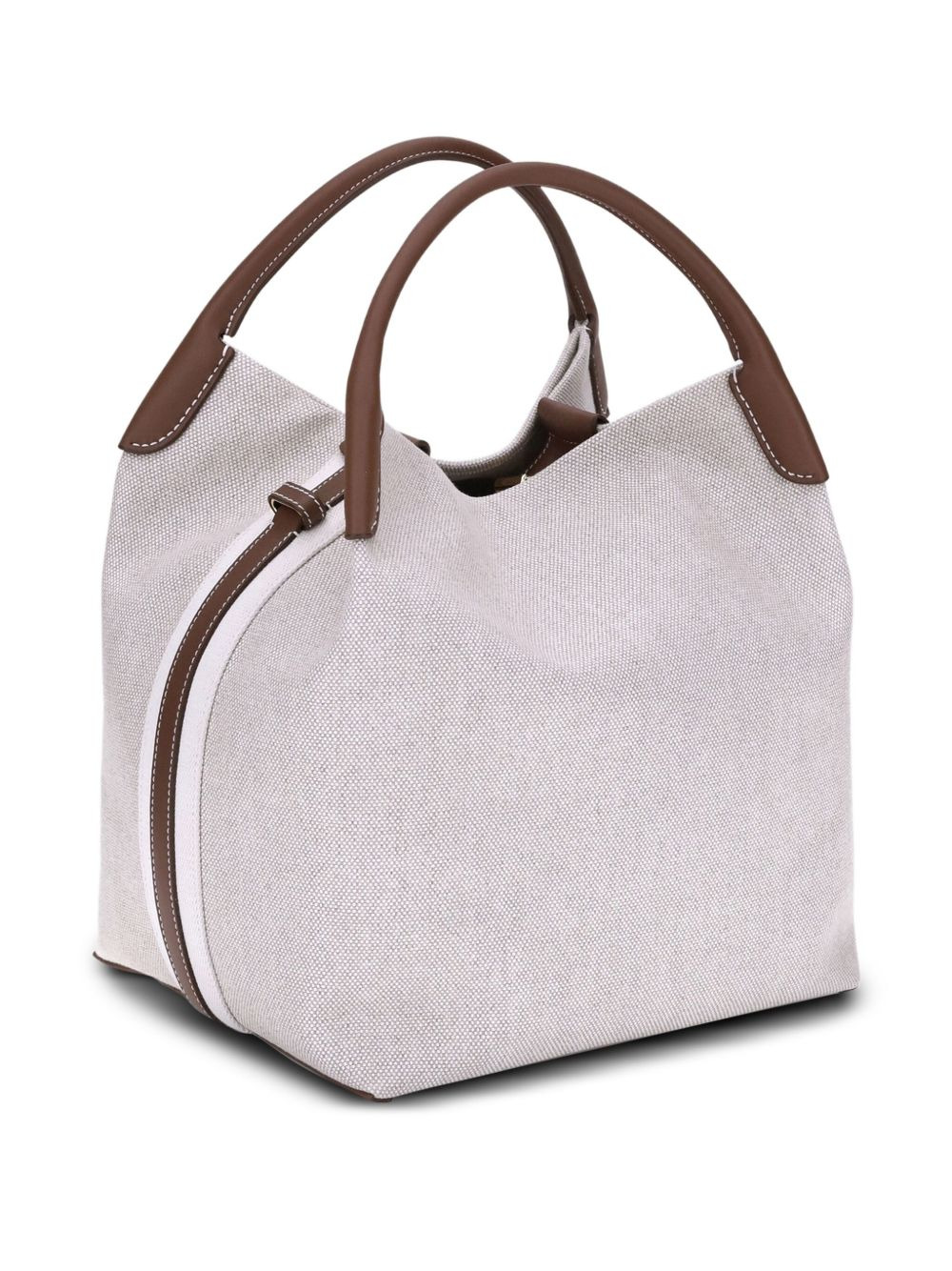 Bale leather-trimmed fabric tote bag - 2