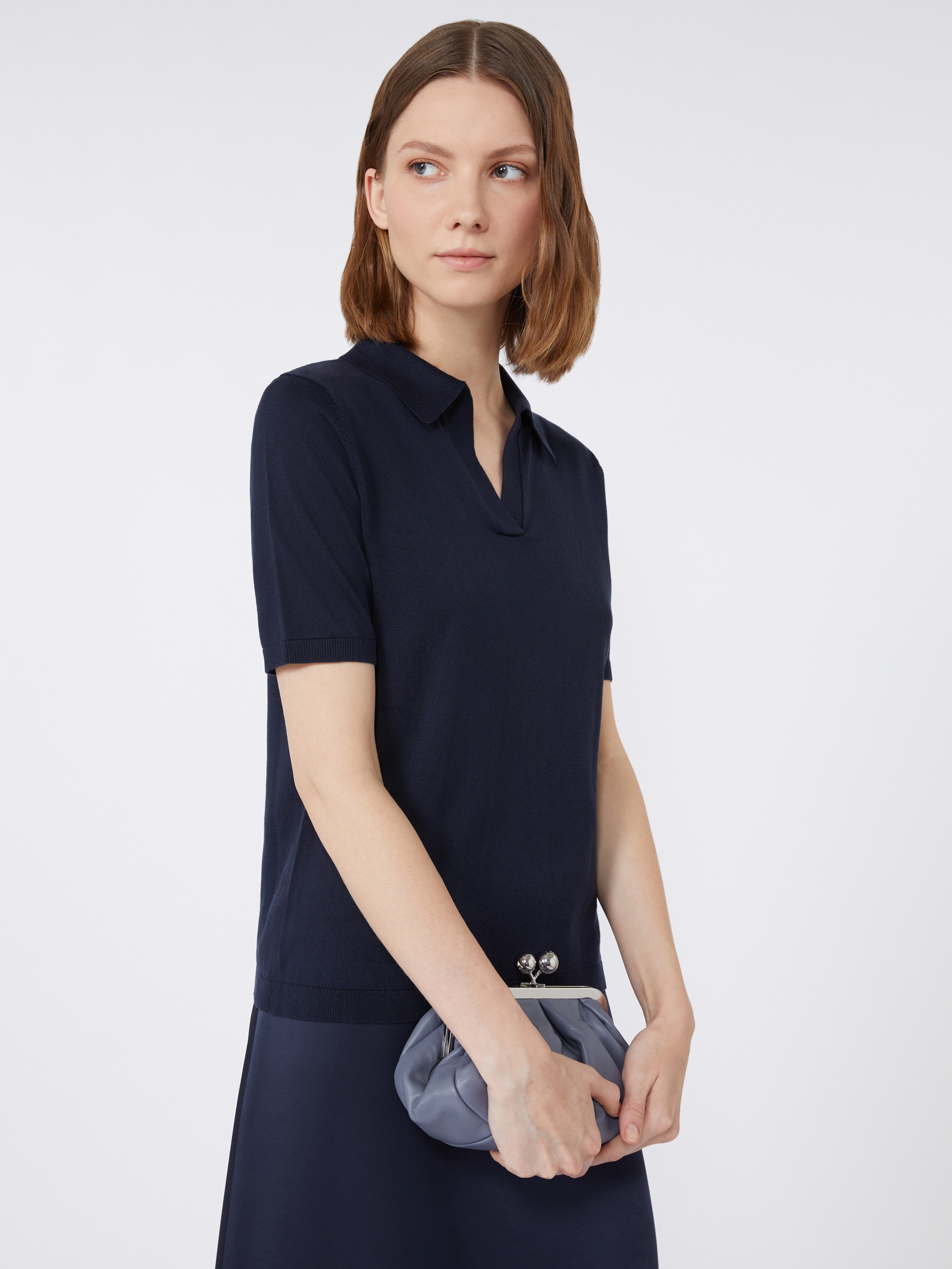 RONCOLO Silk and cotton polo T-shirt - 5